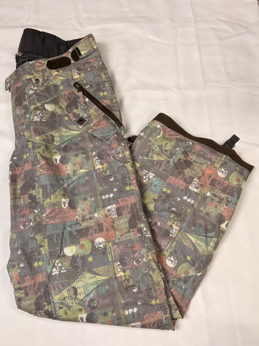 Rare Scott Snow Pants Mens XL Snowboard Ski Gray Striped Freestyle Multicolored